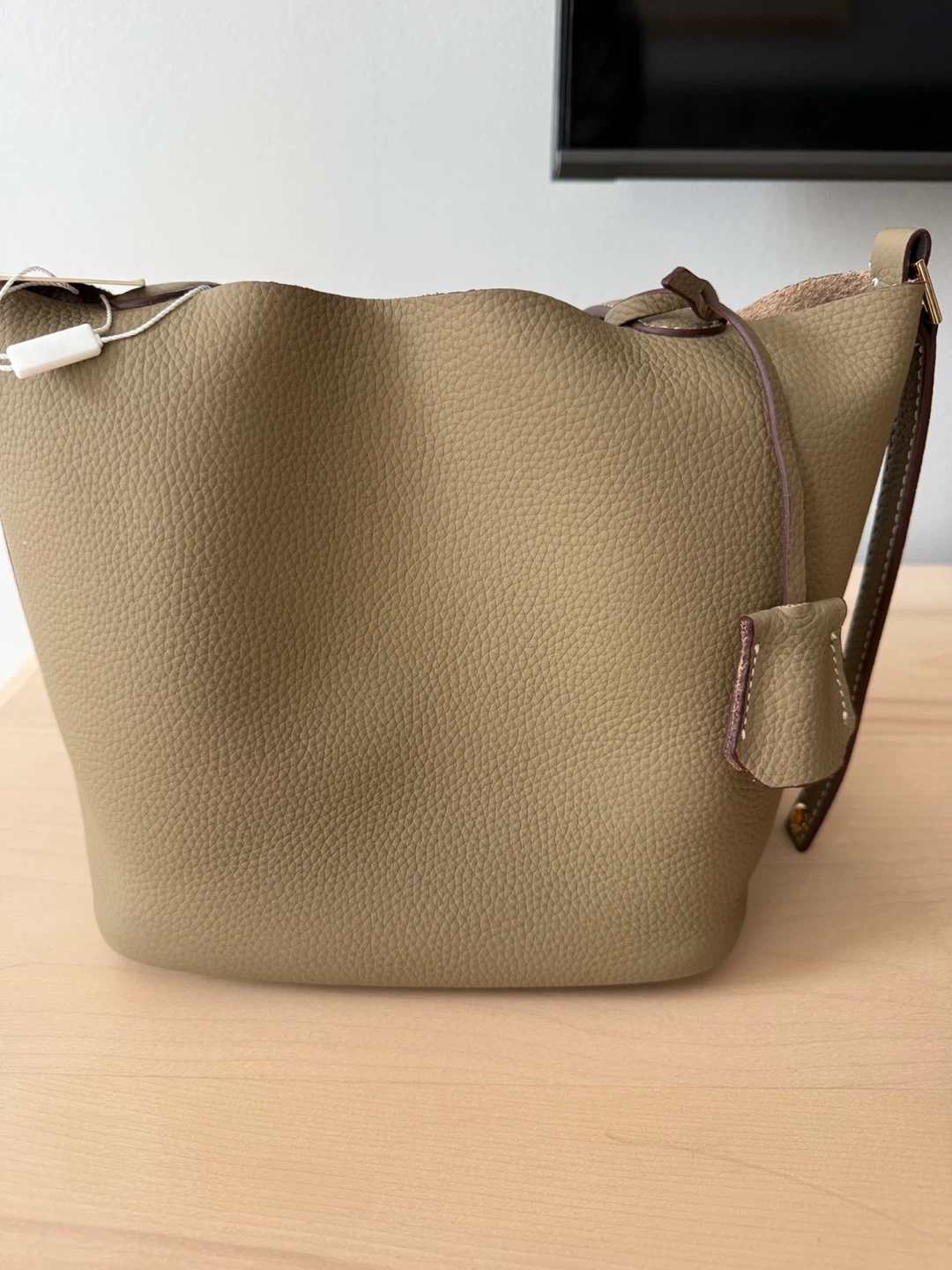 KATHERINE KARAMBEGAS Textured Leather Bucket Bag - photo 2