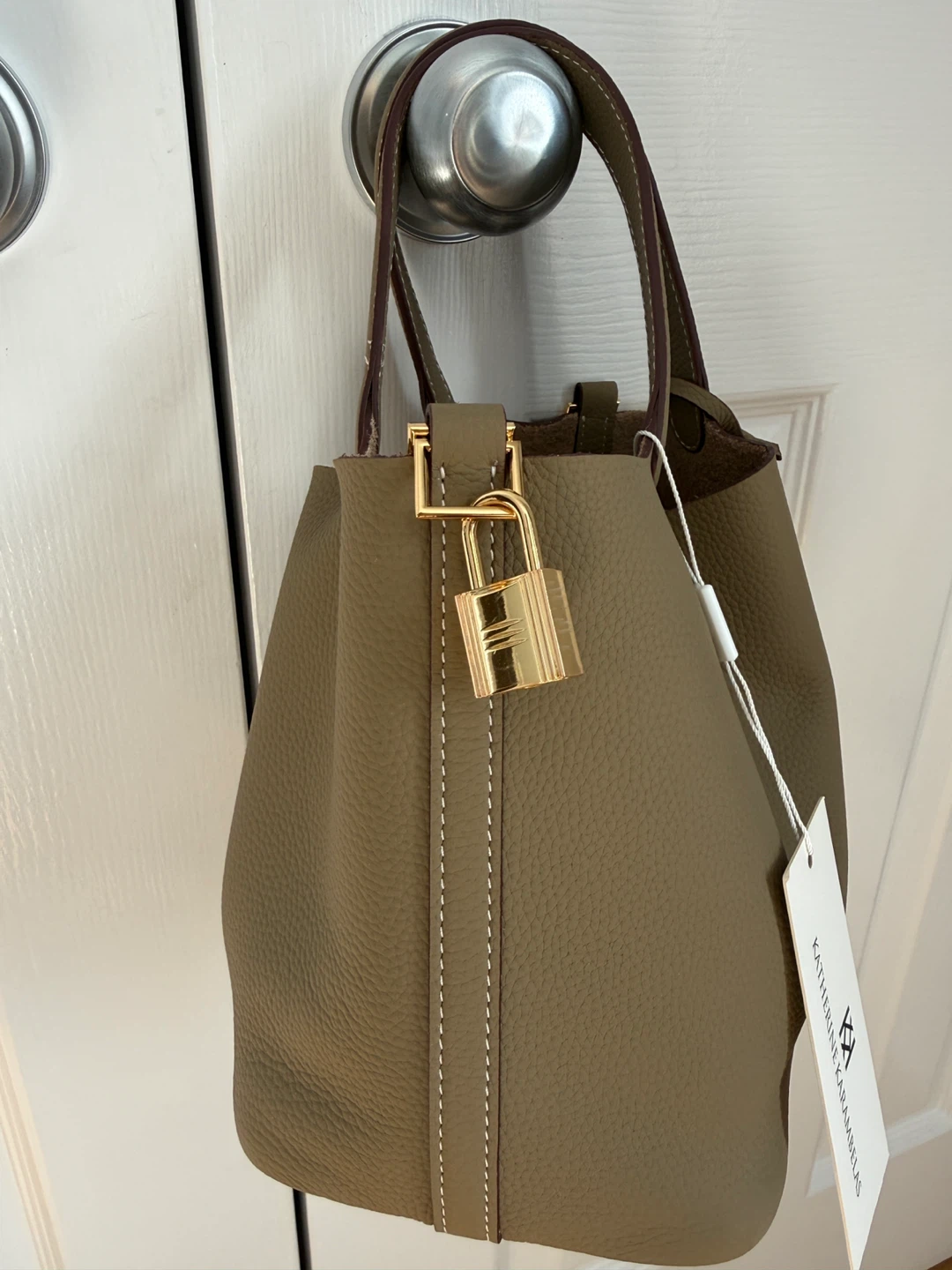 KATHERINE KARAMBEGAS Textured Leather Bucket Bag - photo 5