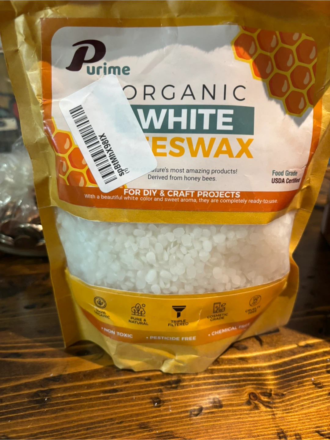 Purime Organic White Beeswax Pellets - 453g