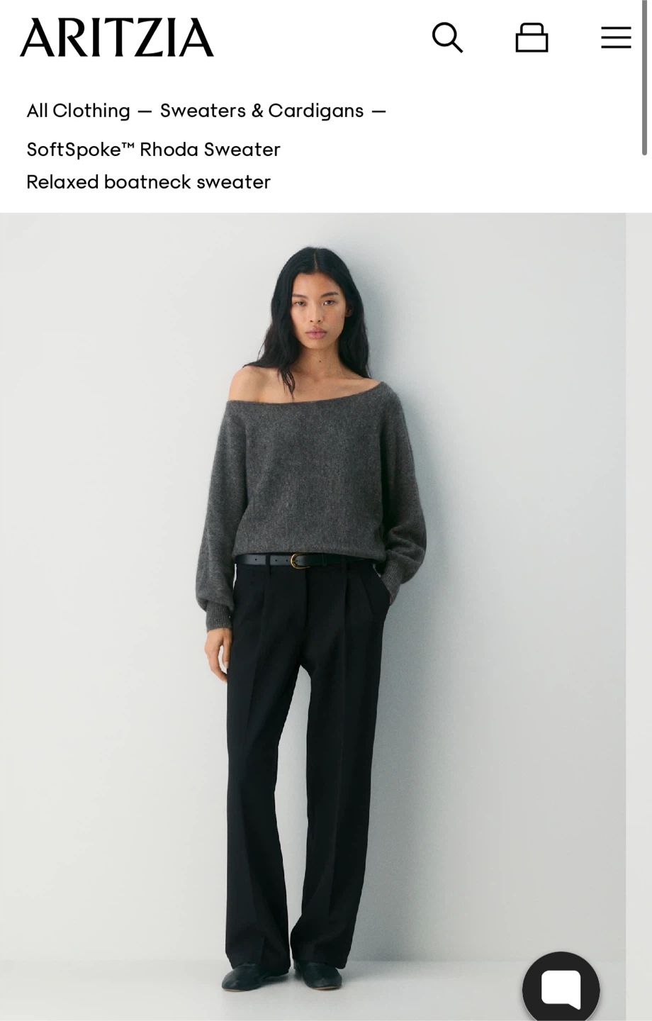 Aritzia SoftSpoke Rhoda Sweater Relaxed boatneck sweater