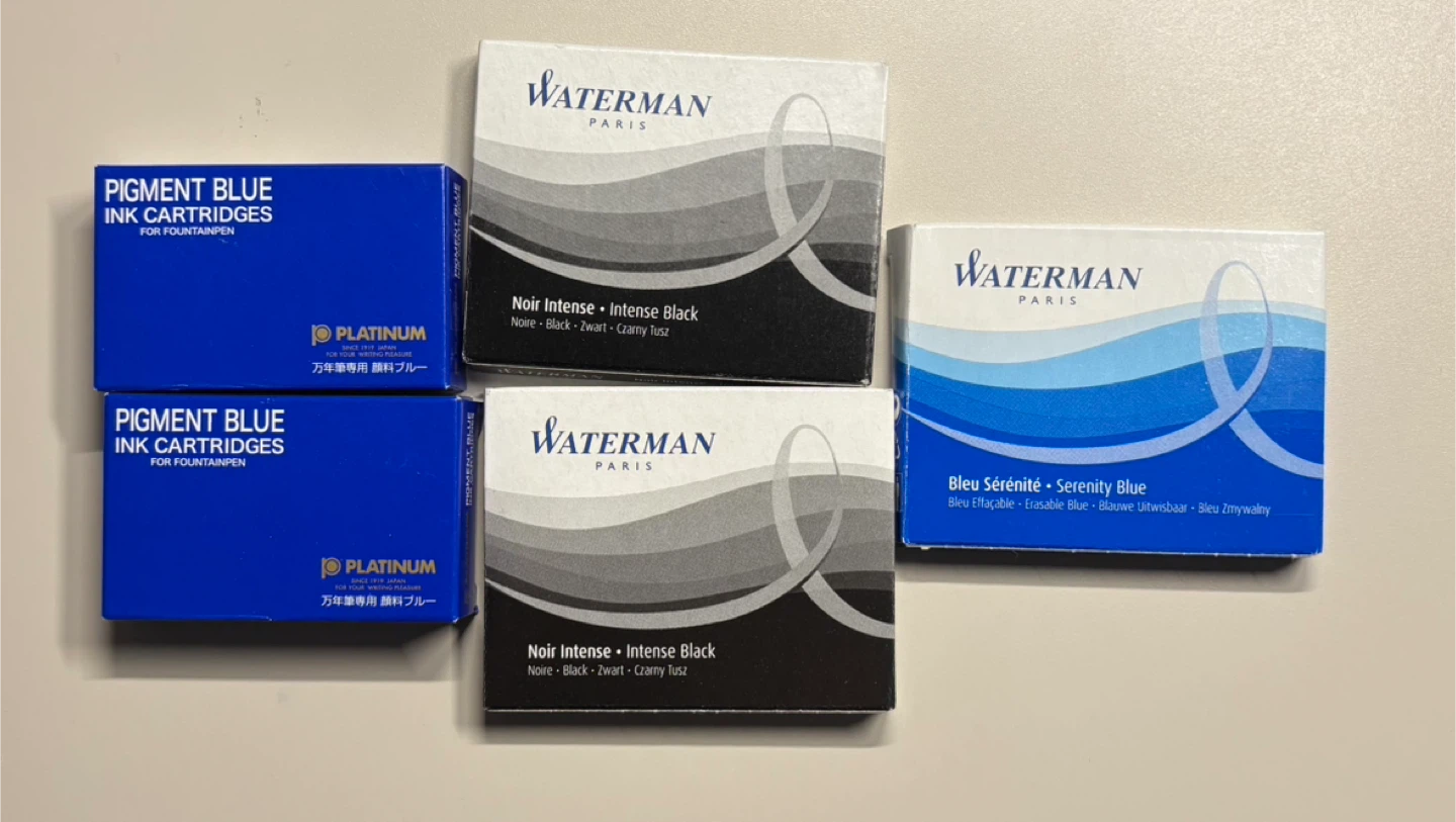 Montblanc Blue Permanent Ink and Waterman Ink Cartridges - photo 3