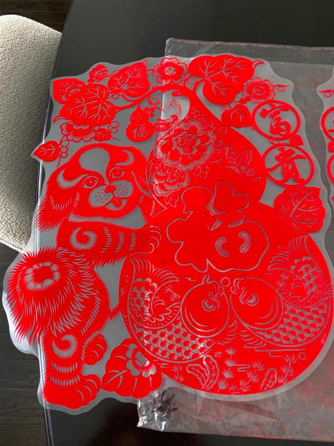 BRAND NEW Lunar New Year Window / Door Sticker Decor (Pair of 2) - photo 2