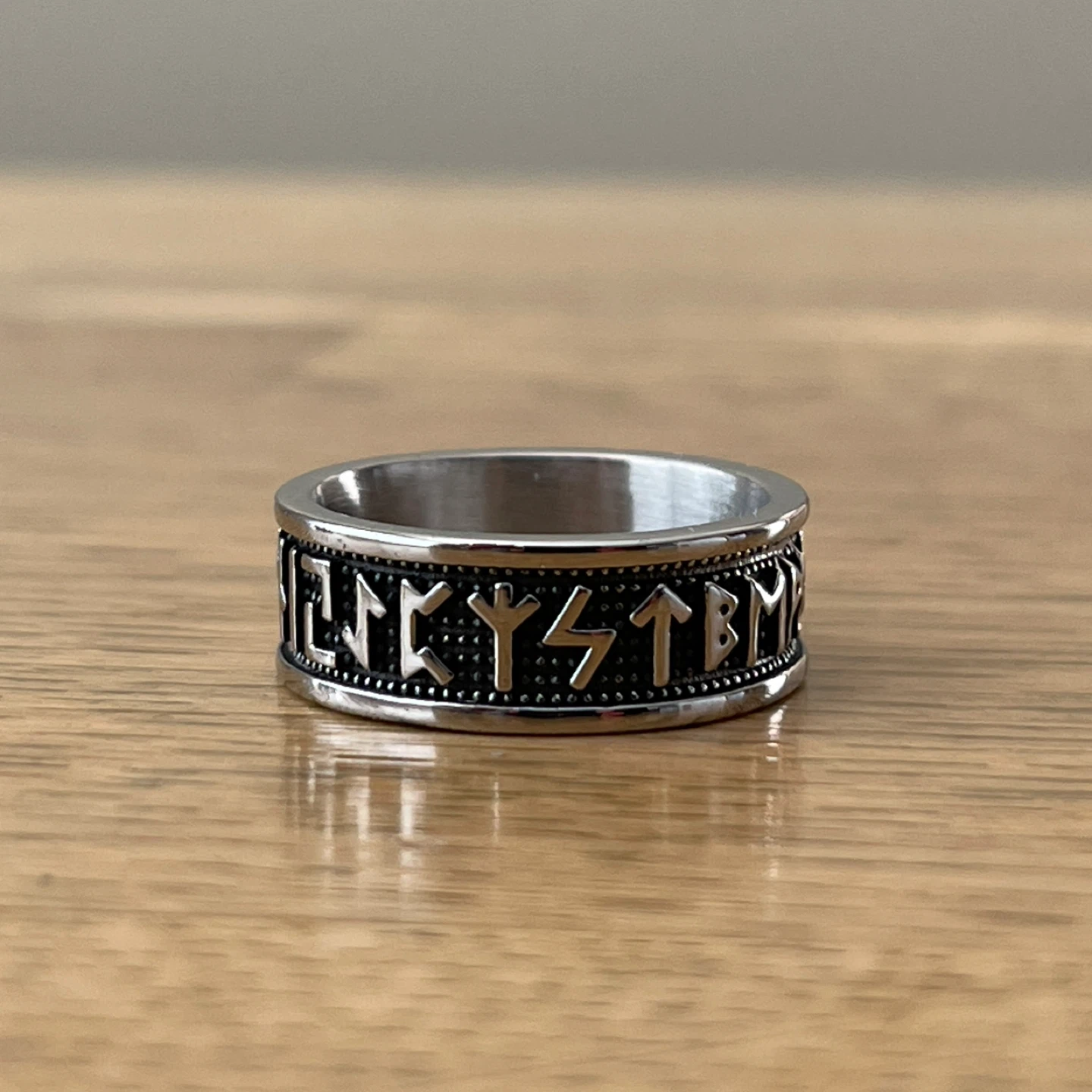 Viking Runes stainless steel ring (size 8) - photo 2