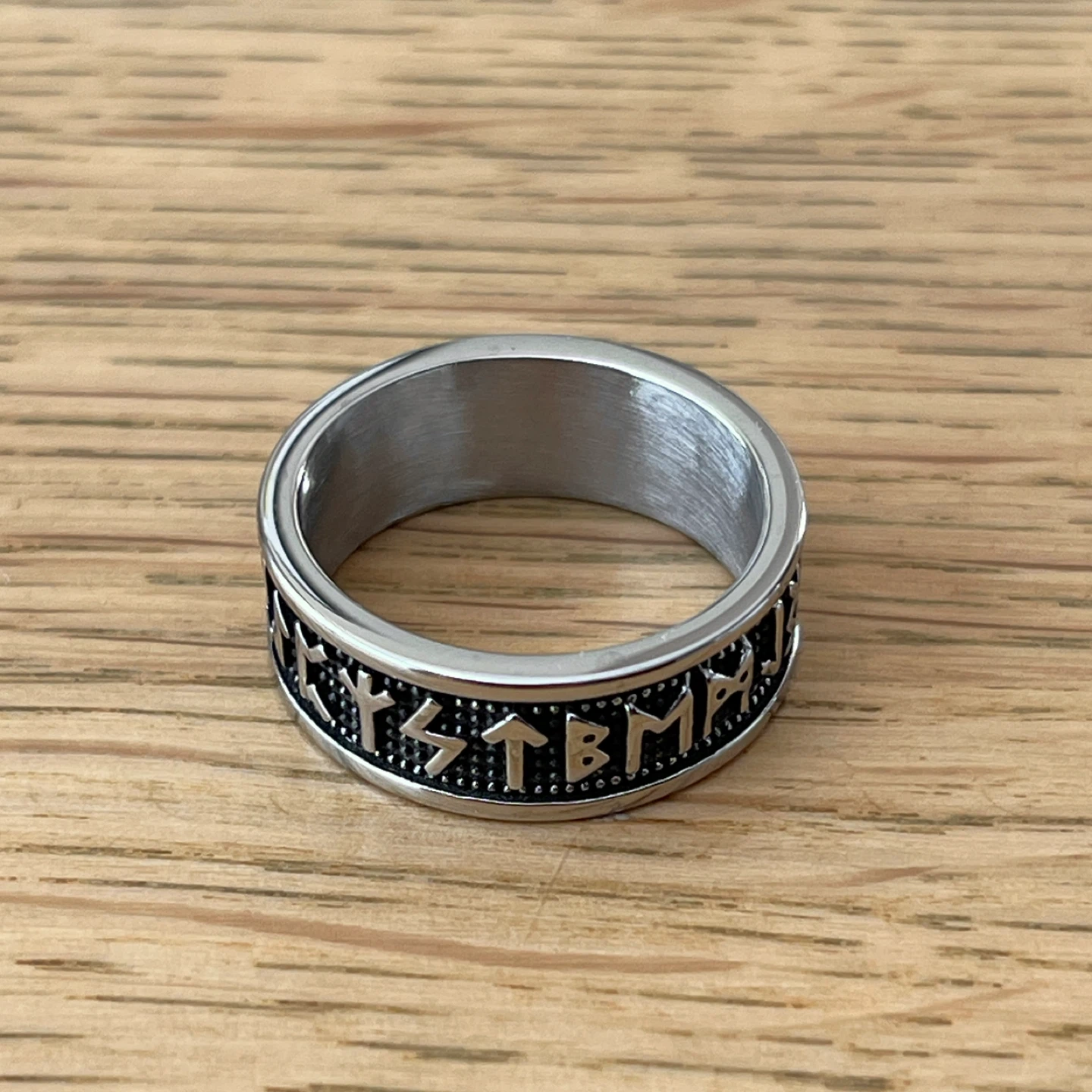 Viking Runes stainless steel ring (size 8) - photo 3