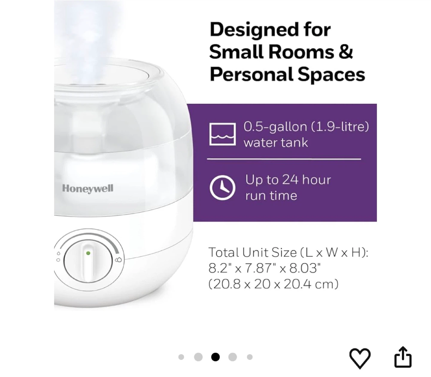 Honeywell HUL525WC Mini Mist Cool Humidifier - photo 4
