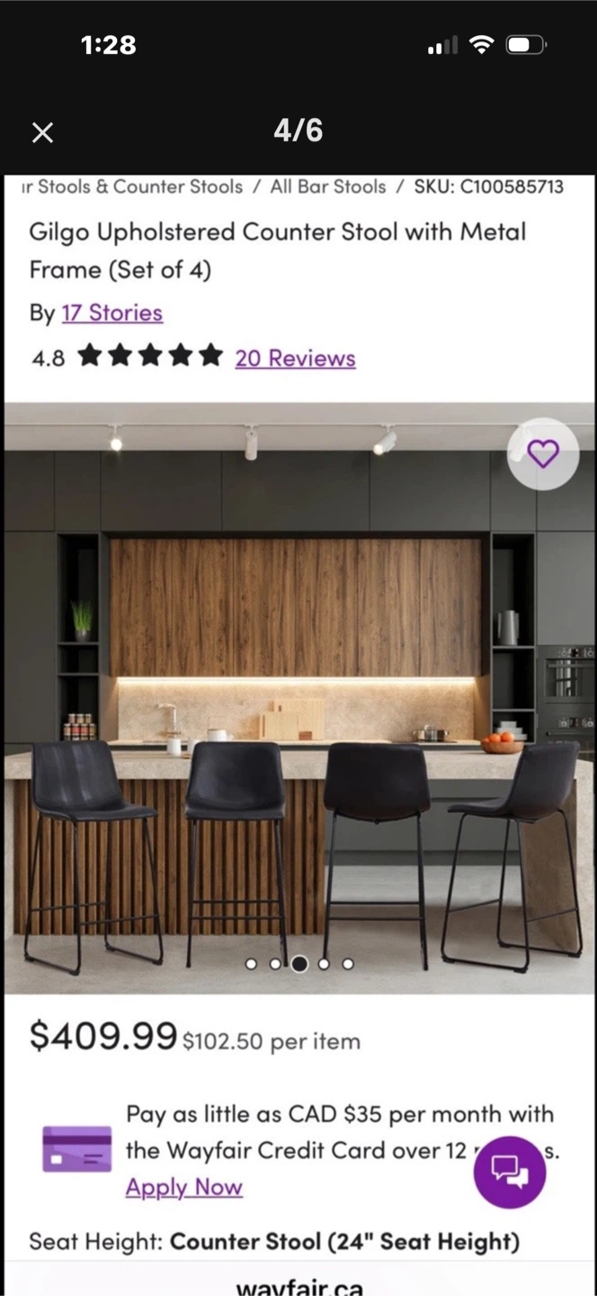 Set of 2 NEW Counter Stools - photo 4