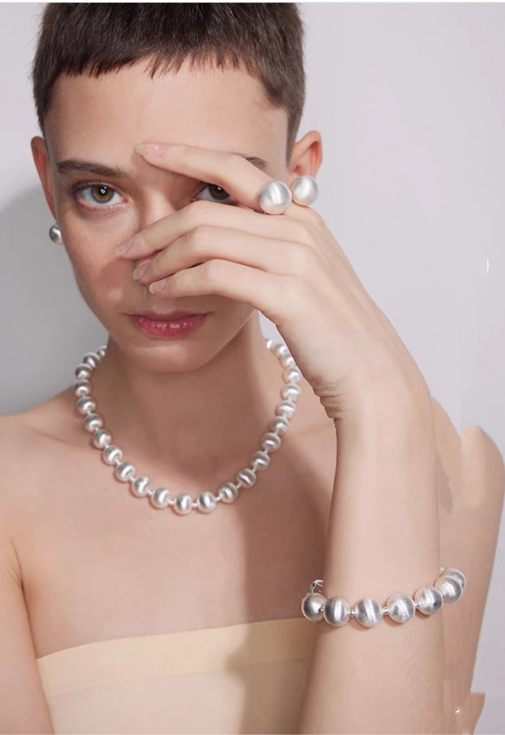 Silver Bead Necklace