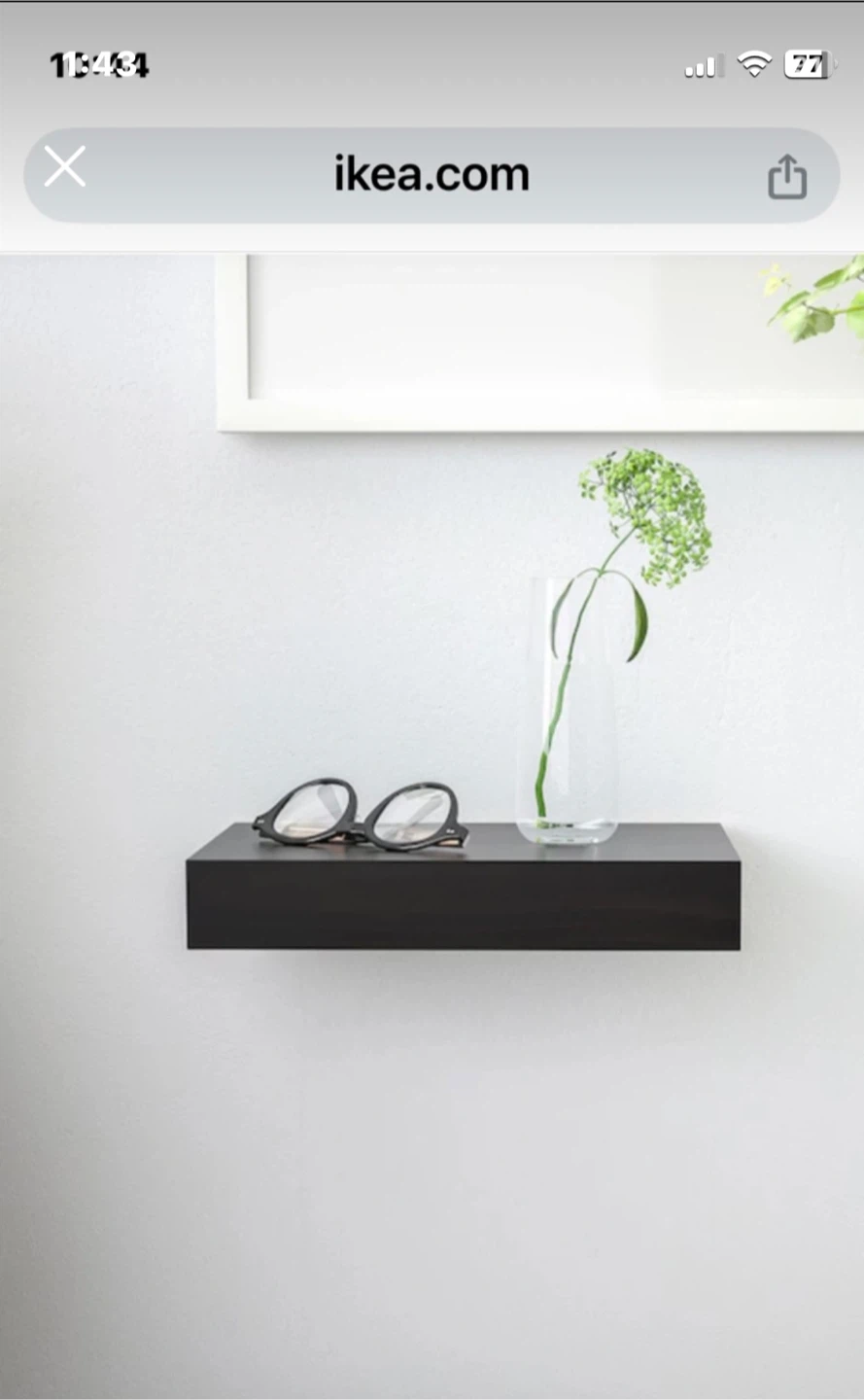 Pair of IKEA LACK Black Wall Shelves - photo 2