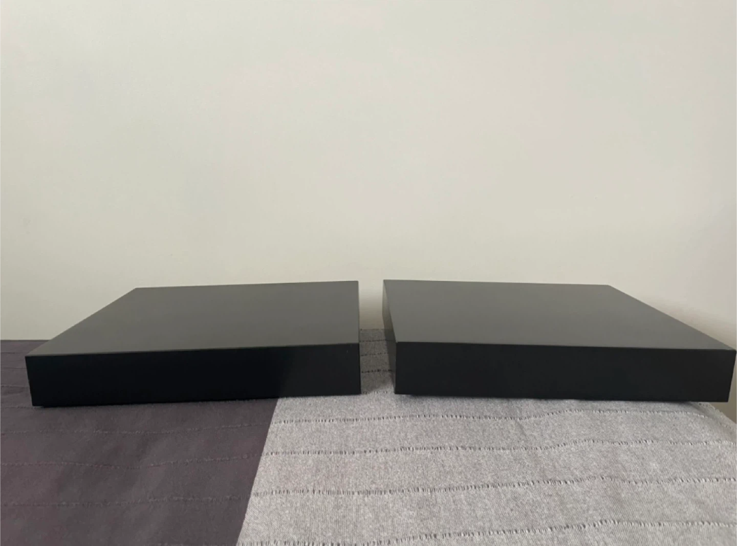 Pair of IKEA LACK Black Wall Shelves - photo 3