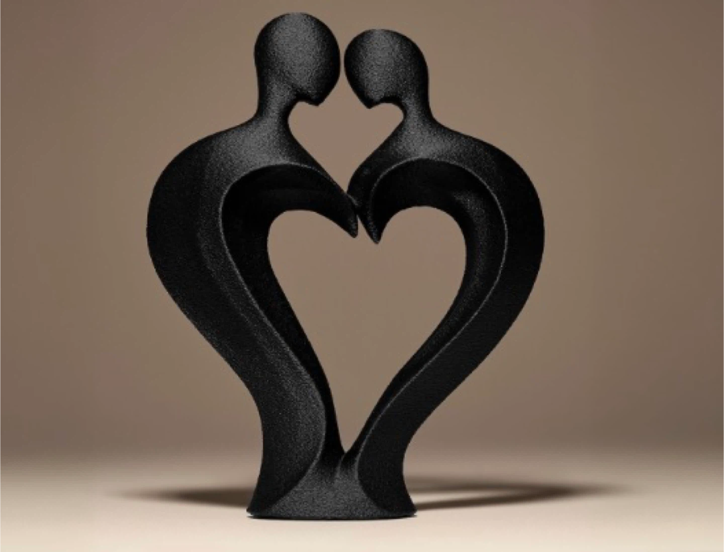 Abstract Heart Couple Sculpture