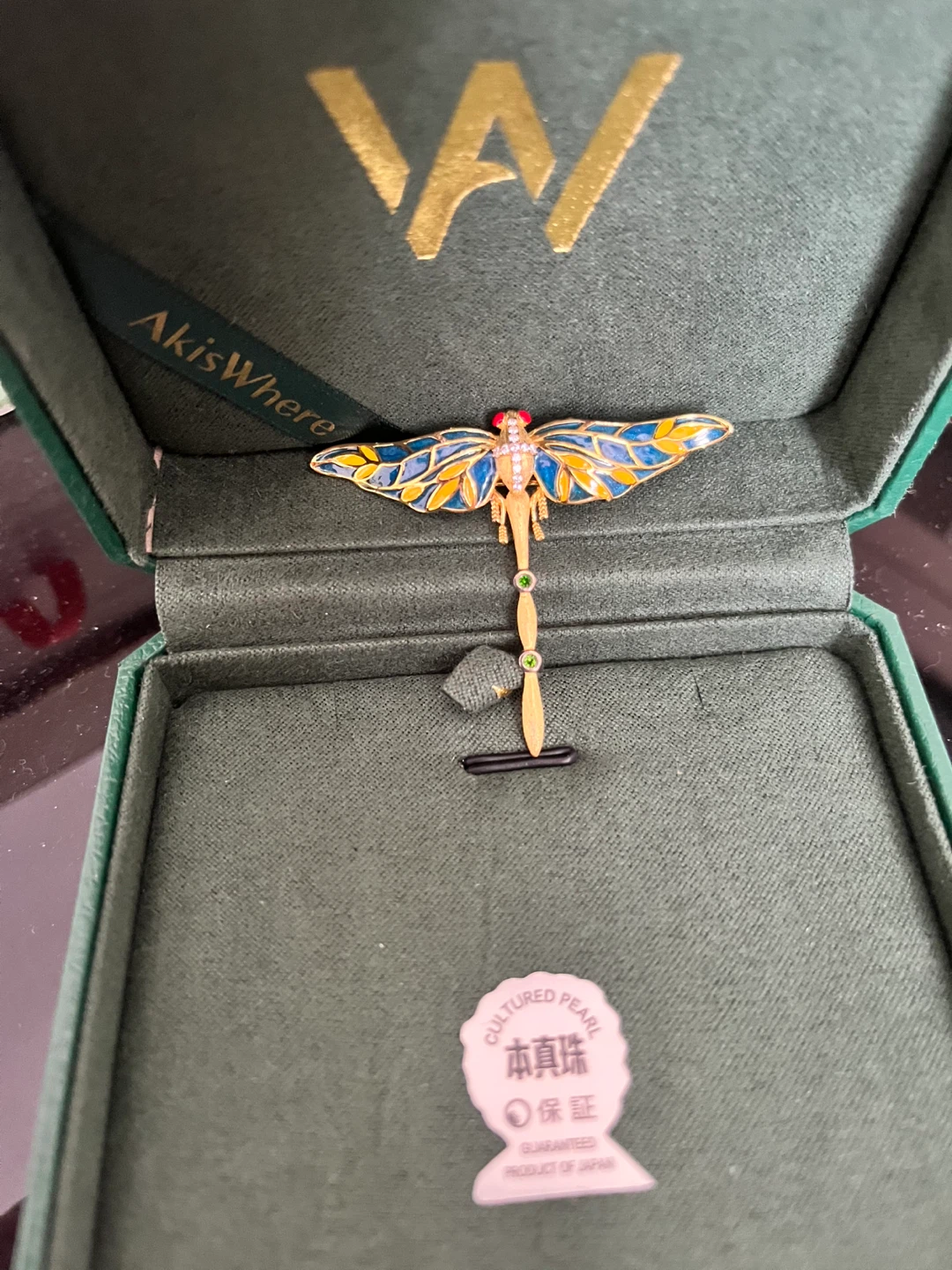 Dragonfly Brooch with Cultured Pearl - photo 2
