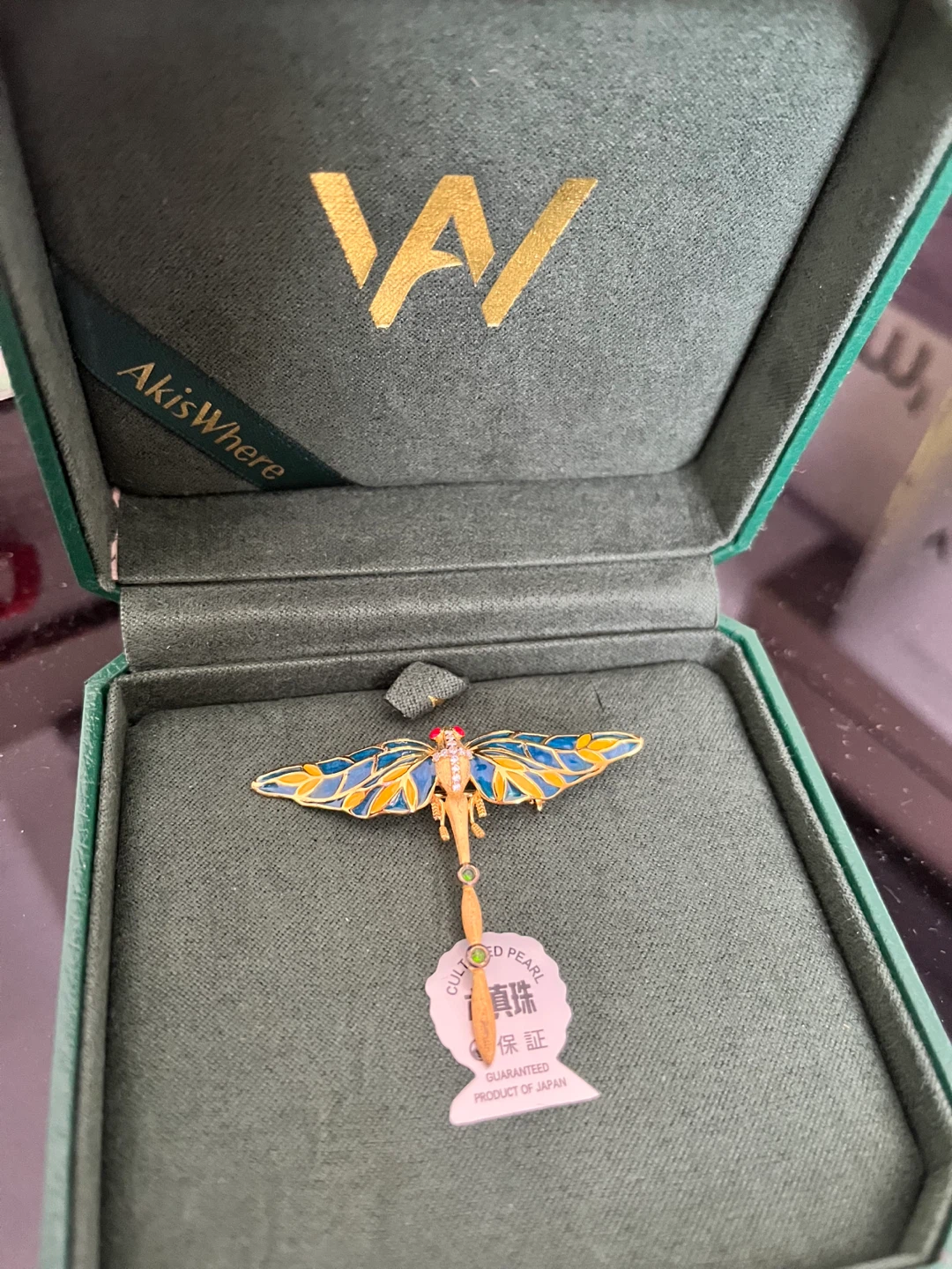Dragonfly Brooch with Cultured Pearl - photo 3