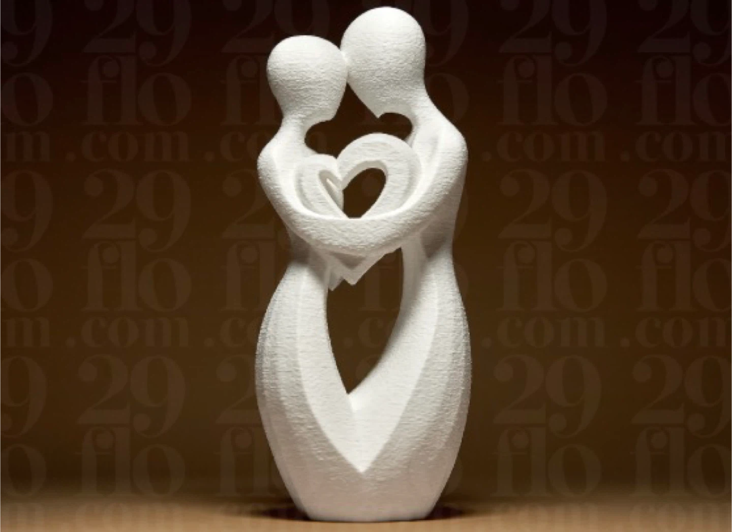 Abstract Couple Sculpture with Heart - photo 2
