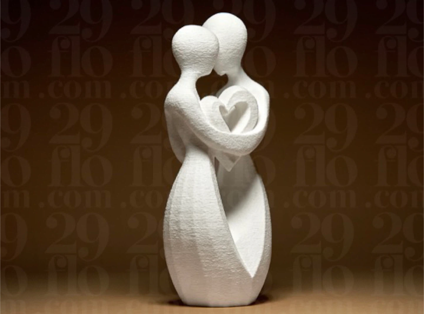 Abstract Couple Sculpture with Heart