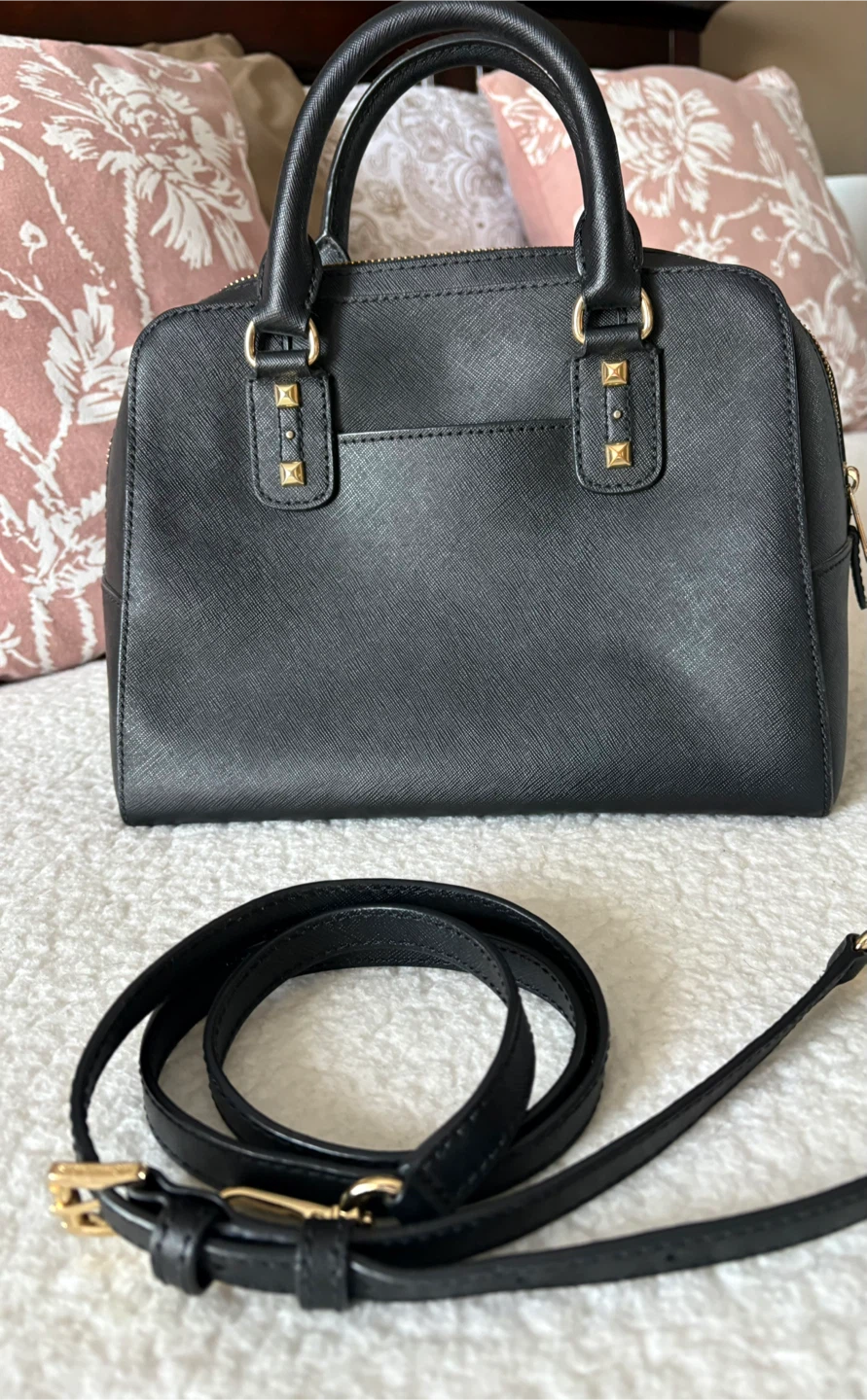 Michael Kors Black Studded Satchel Handbag - photo 2