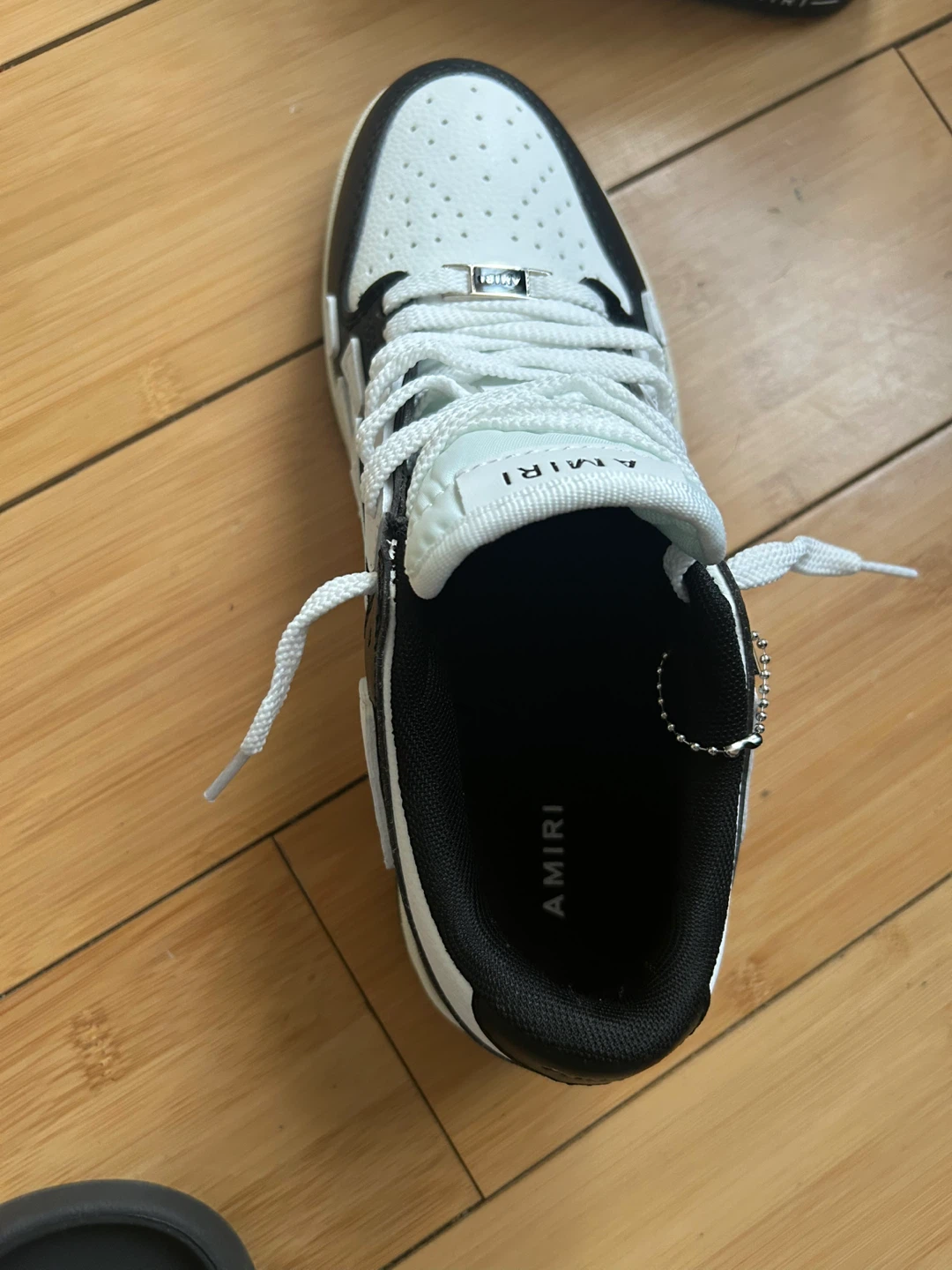 AMIRI Black and White Leather Sneakers - Size US 9 - photo 3
