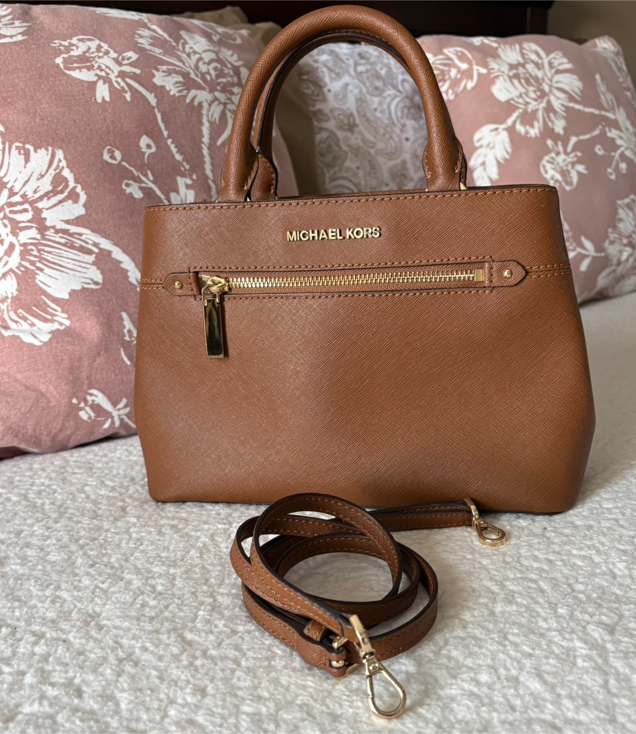 Michael Kors Brown Leather Satchel Handbag