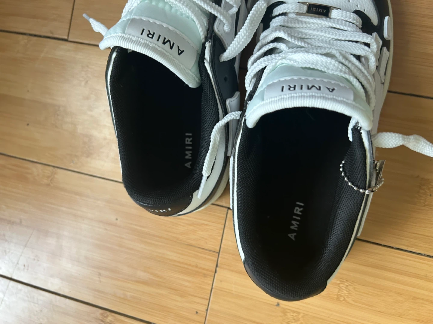 AMIRI Black and White Leather Sneakers - Size US 9 - photo 5