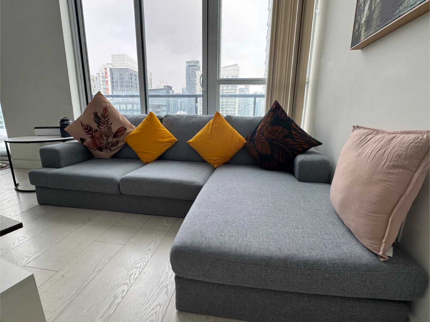 Modern L-Shaped Sectional Sofa with Chaise – Grey - photo 3