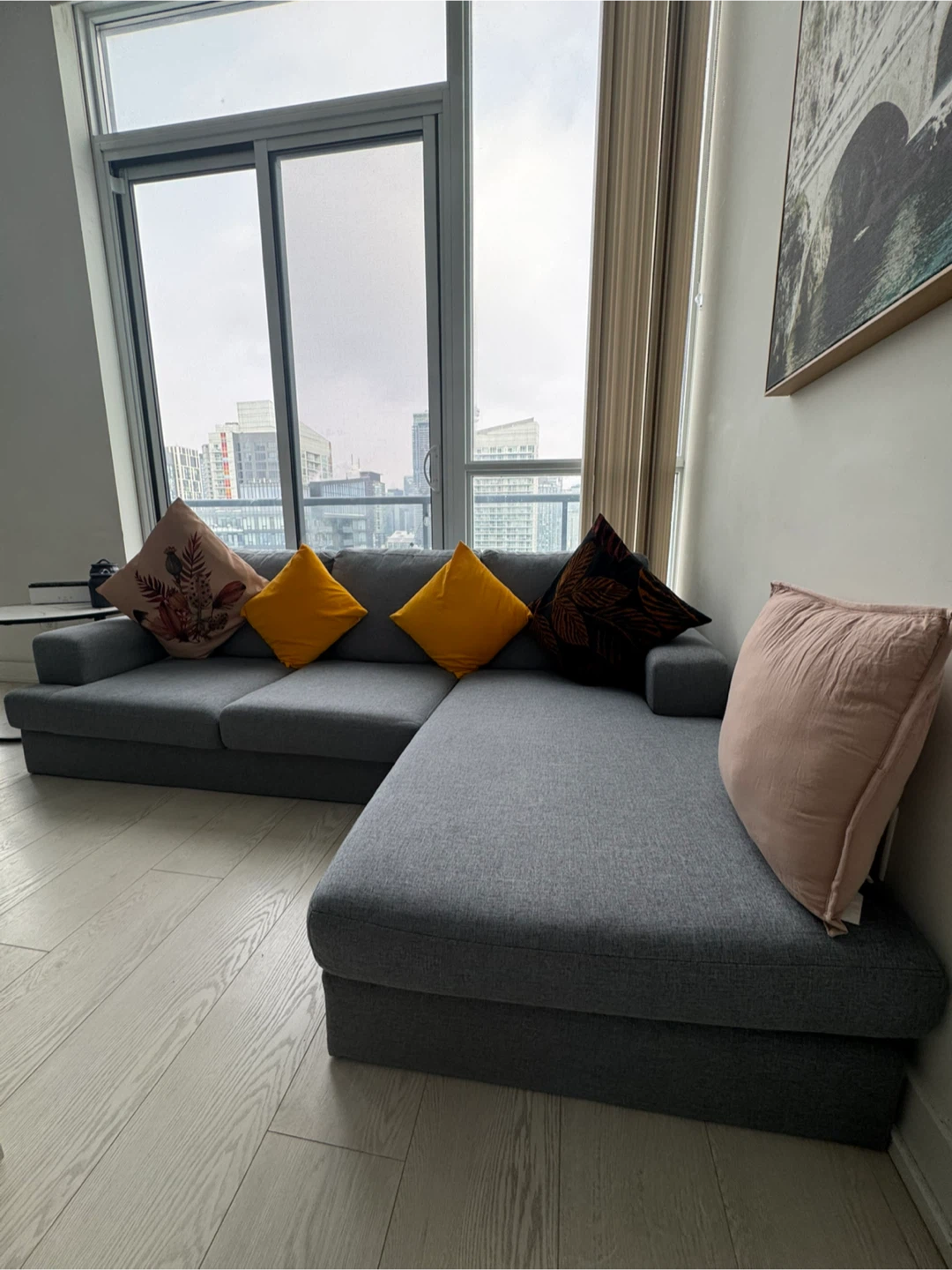 Modern L-Shaped Sectional Sofa with Chaise – Grey - photo 4