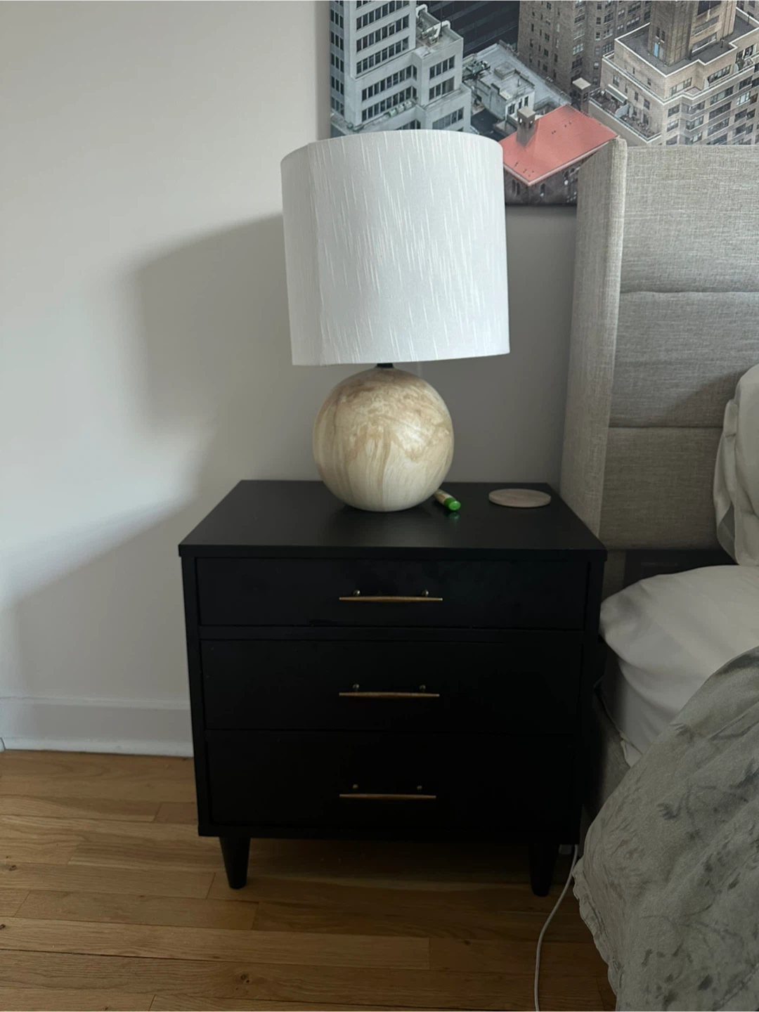 3-Drawer Nightstand - Black (x2)