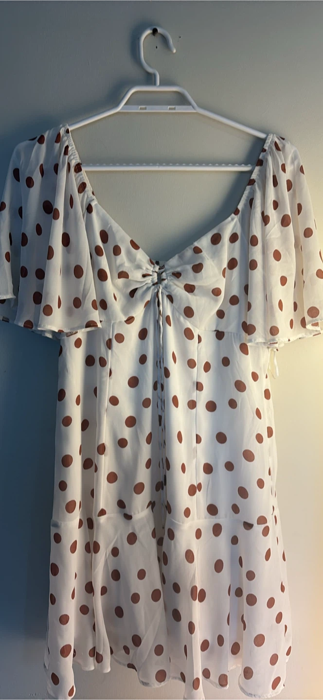 Abercrombie & Fitch White Polka Dot Dress MT