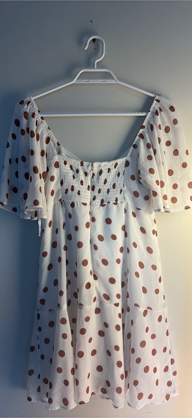 Abercrombie & Fitch White Polka Dot Dress MT - photo 3