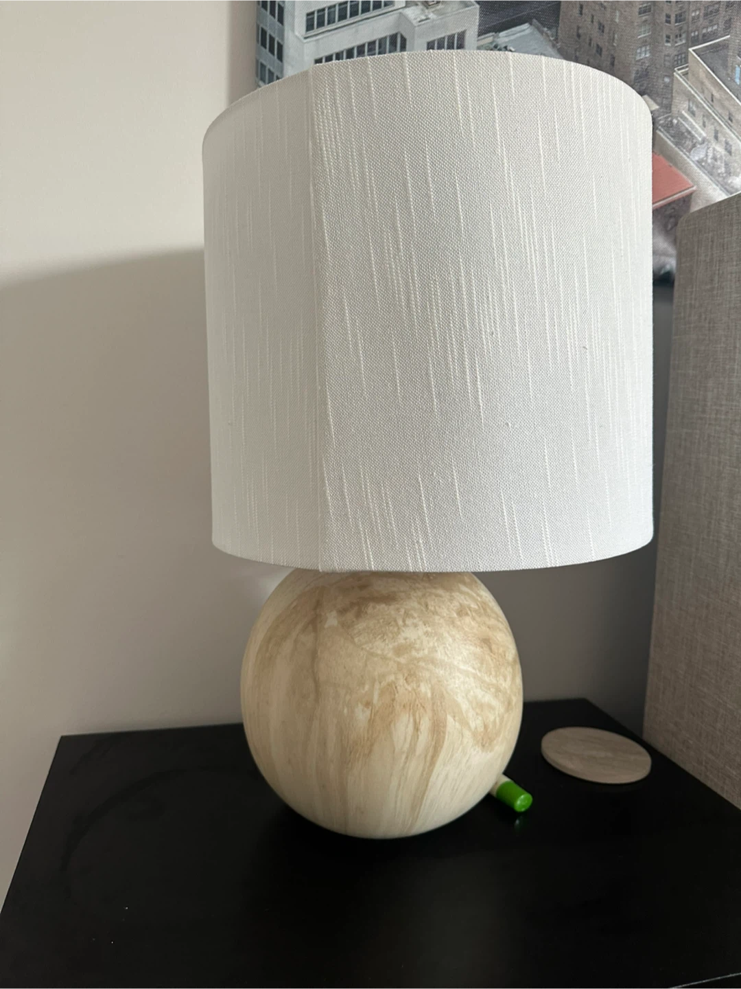 Cream Faux Marble Ceramic Table Lamps