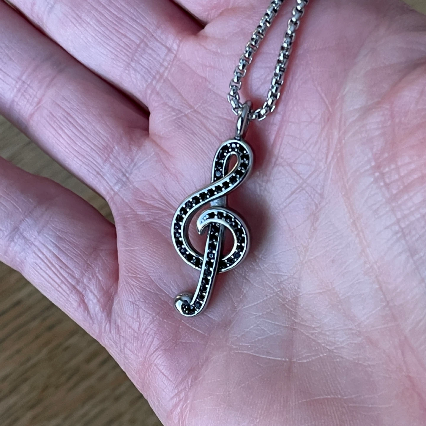 Musician's Treble Clef stainless steel necklace - photo 3