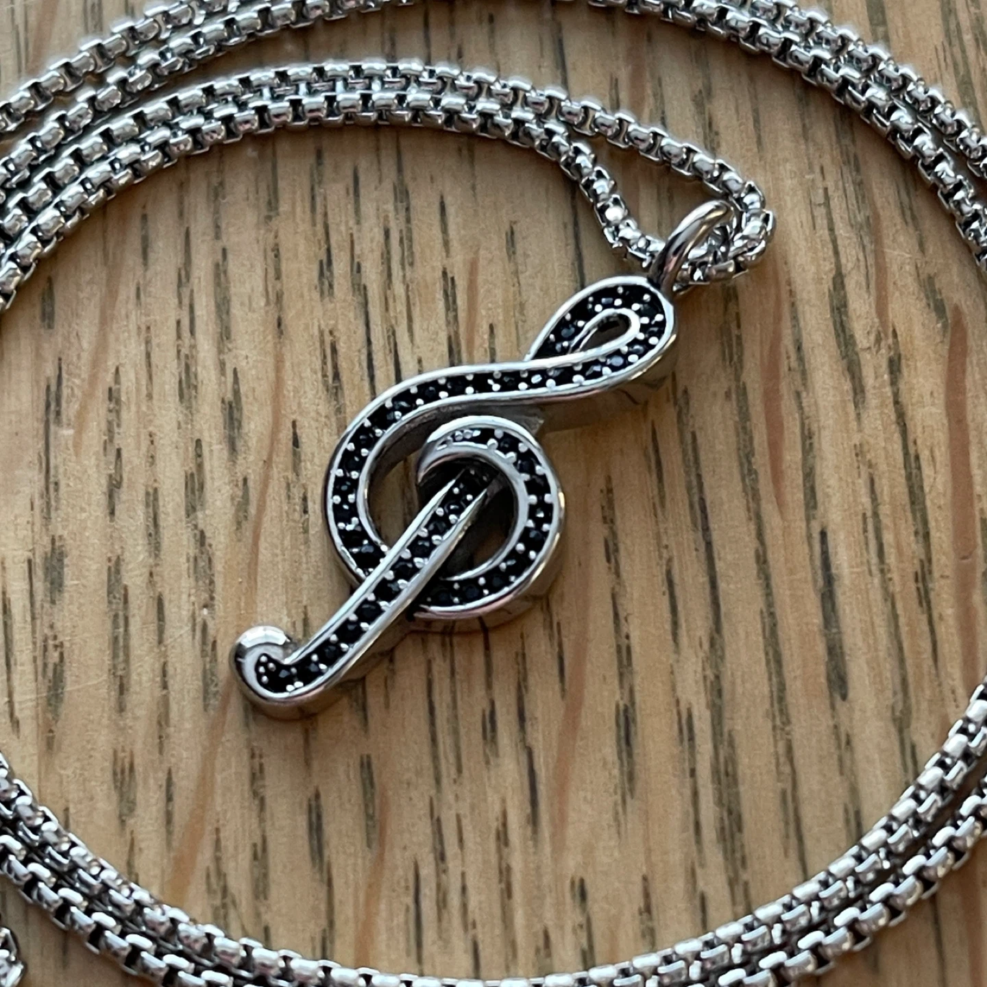 Musician's Treble Clef stainless steel necklace
