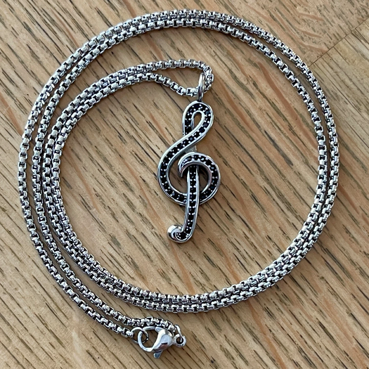 Musician's Treble Clef stainless steel necklace - photo 2