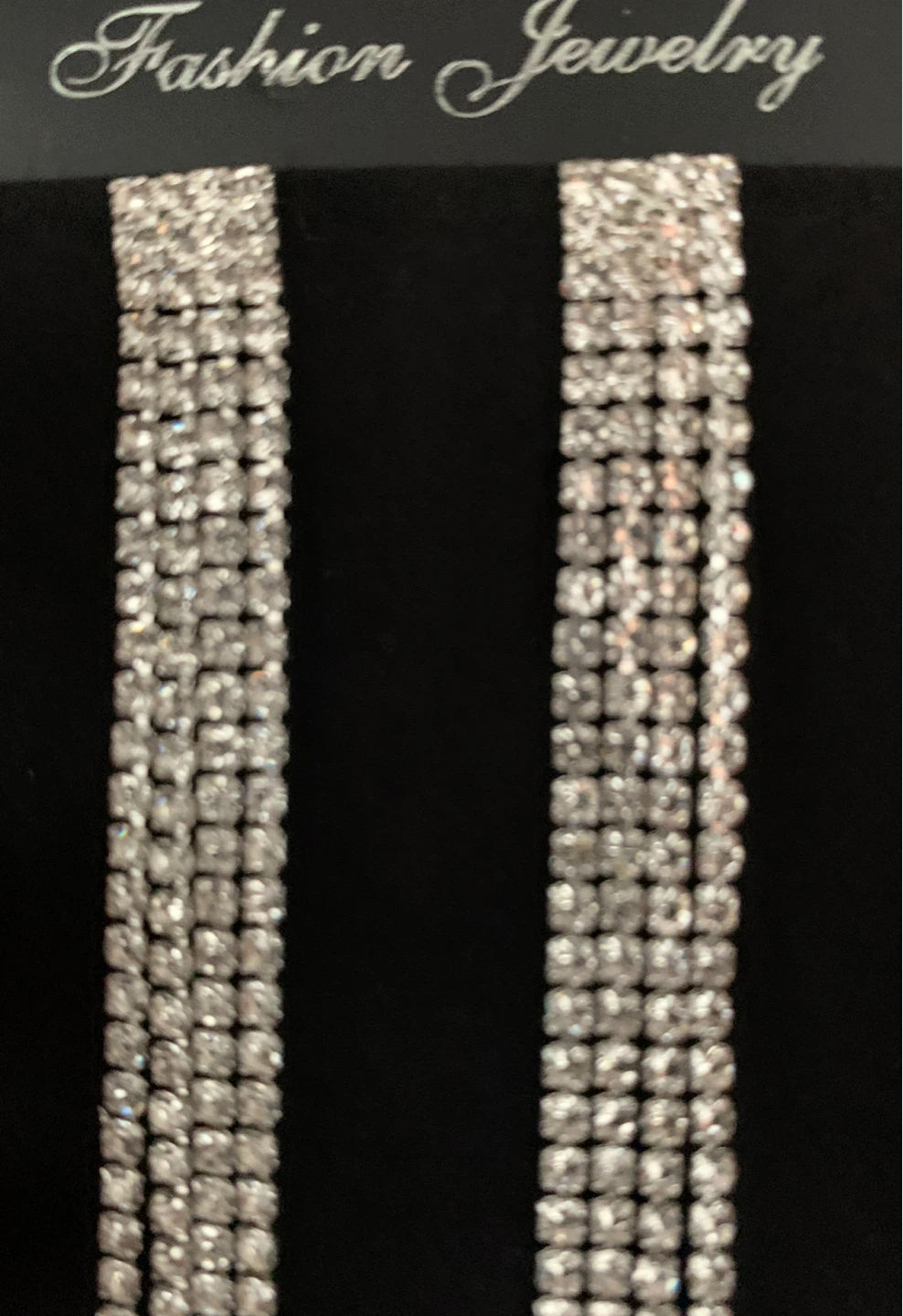 Sparkly Rhinestone Tassel Drop Earrings - photo 3