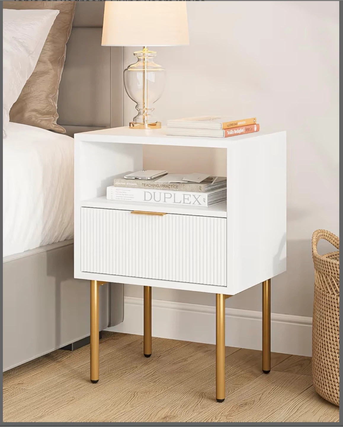 Small white nightstand / side table