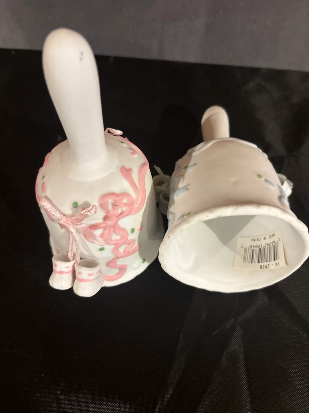 New!!! 100 pieces Ceramic Baby Bells - Pink & Blue - photo 2