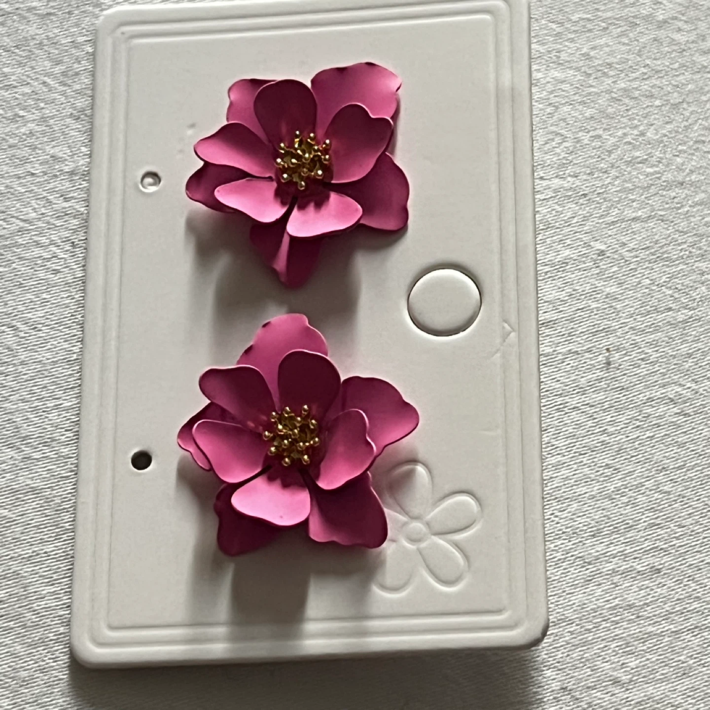Pink Flower Dangle Earrings - photo 2