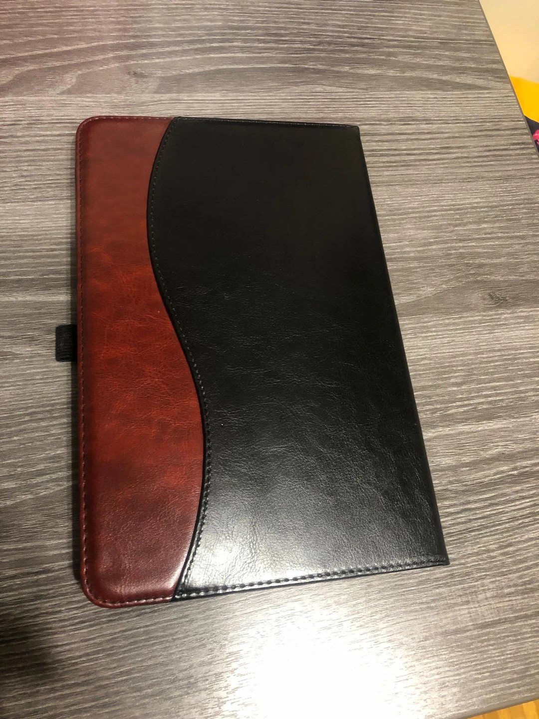 New-leather Black and Brown Tablet Folio Case with Pen Holder - photo 4
