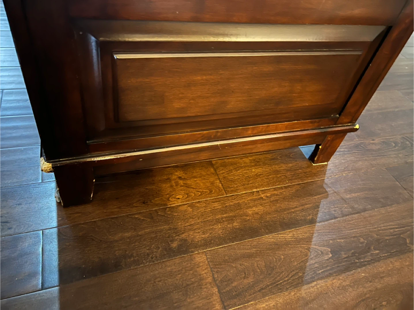 Dark Wood Coffee Table with Glass Top and Drawers - photo 4