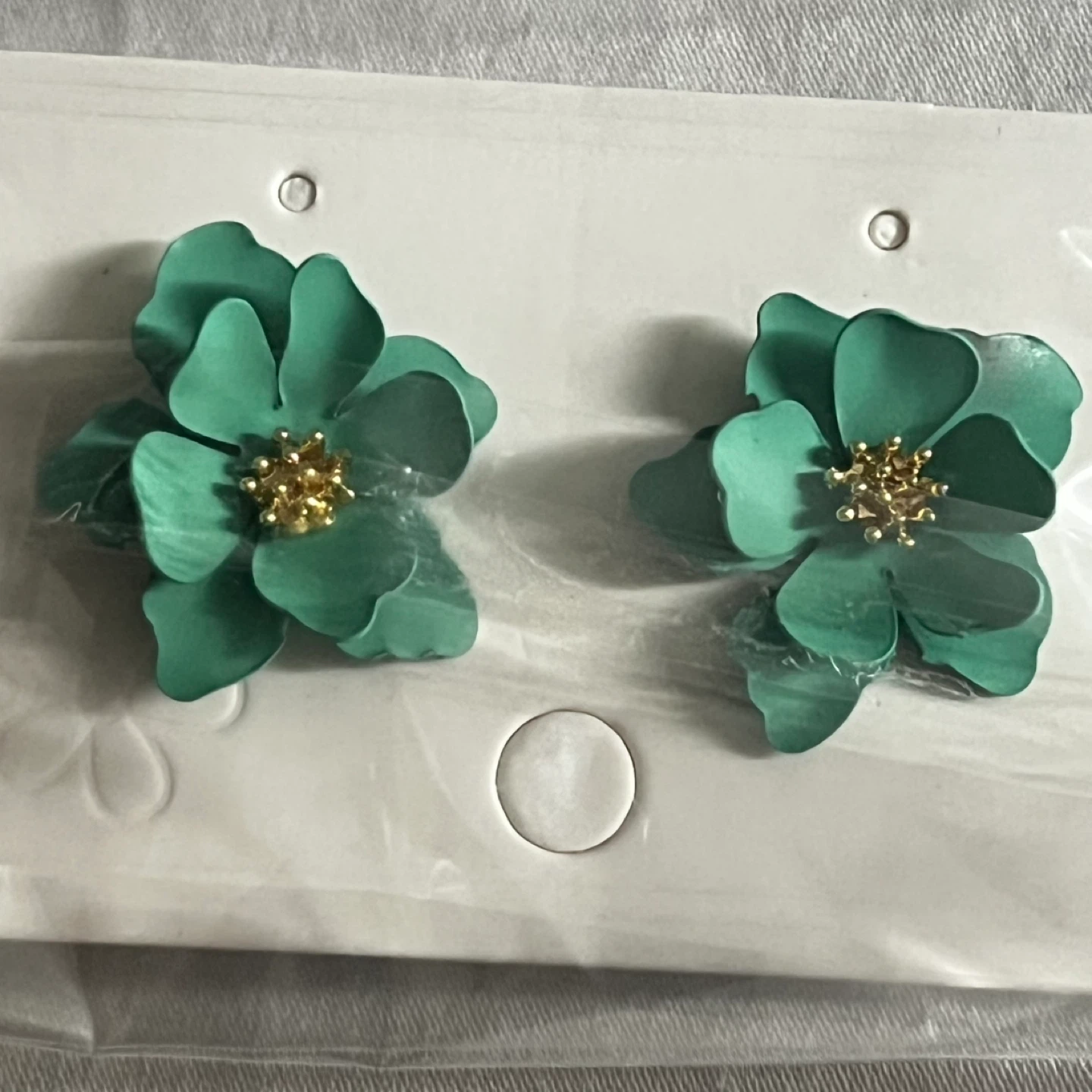 Green Flower Stud Earrings - photo 3