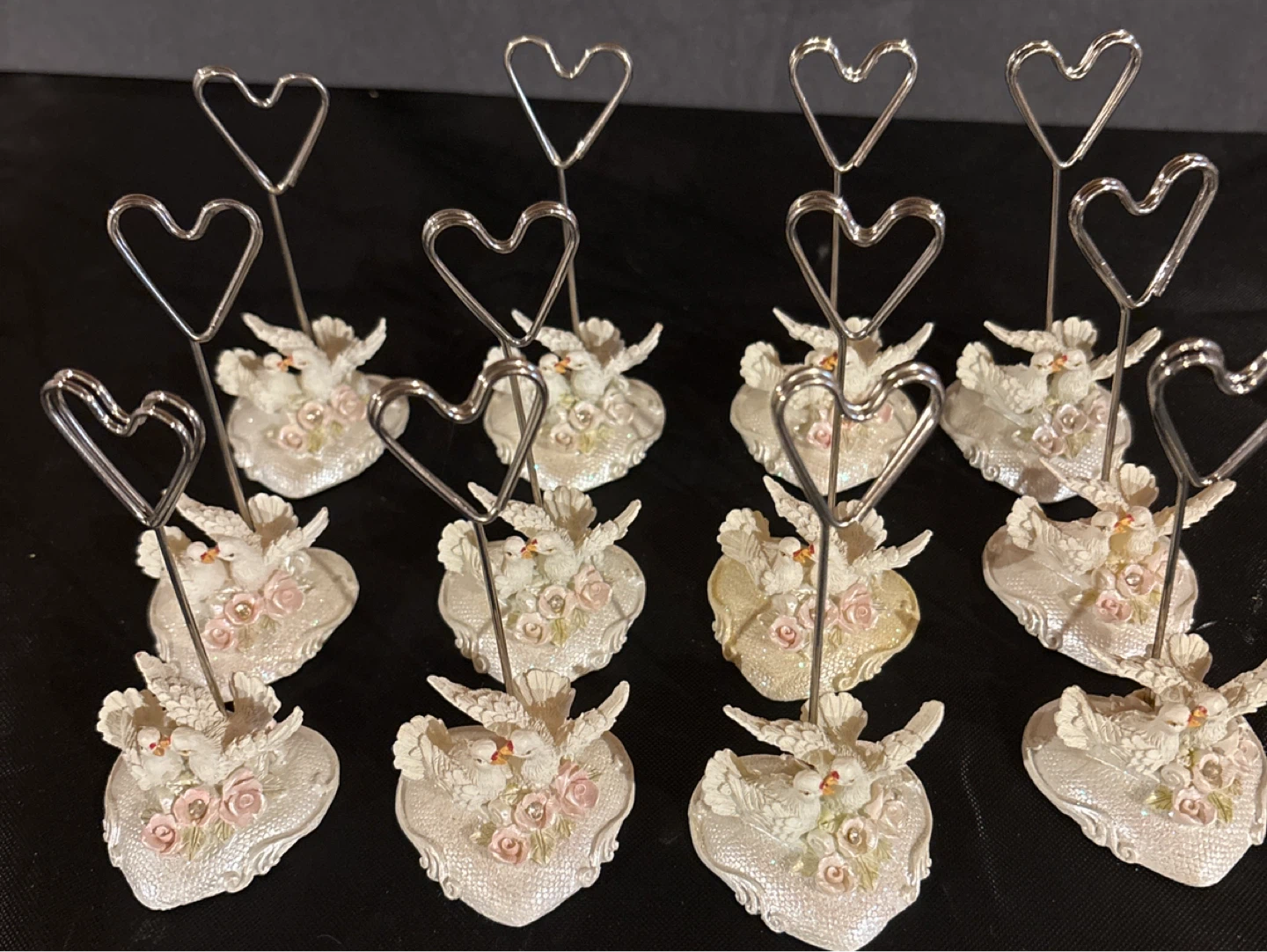 Set of 12 Love Bird Heart Place Card Holders - photo 2