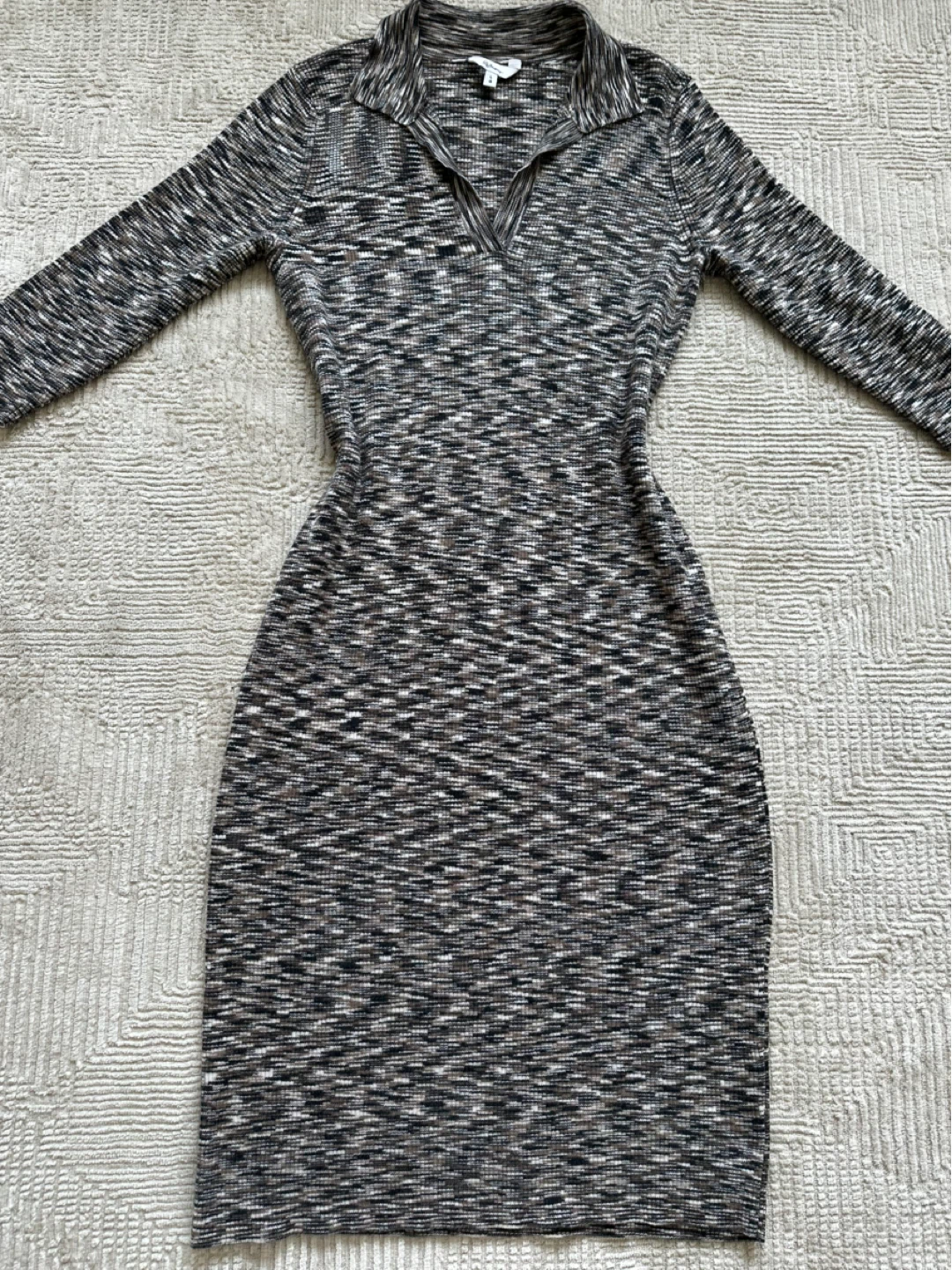 Long Sleeve Collared Knit Dress