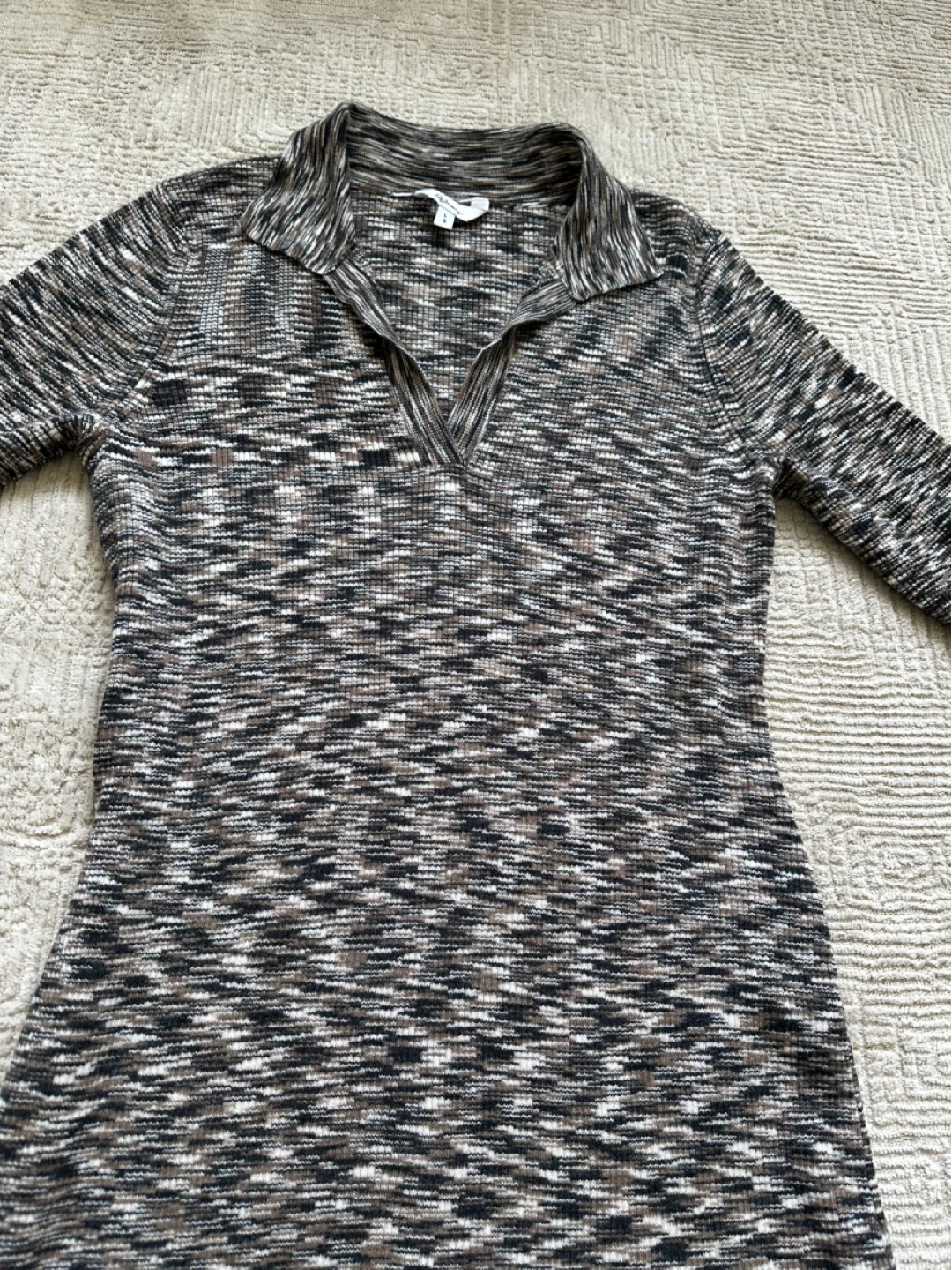 Long Sleeve Collared Knit Dress - photo 2