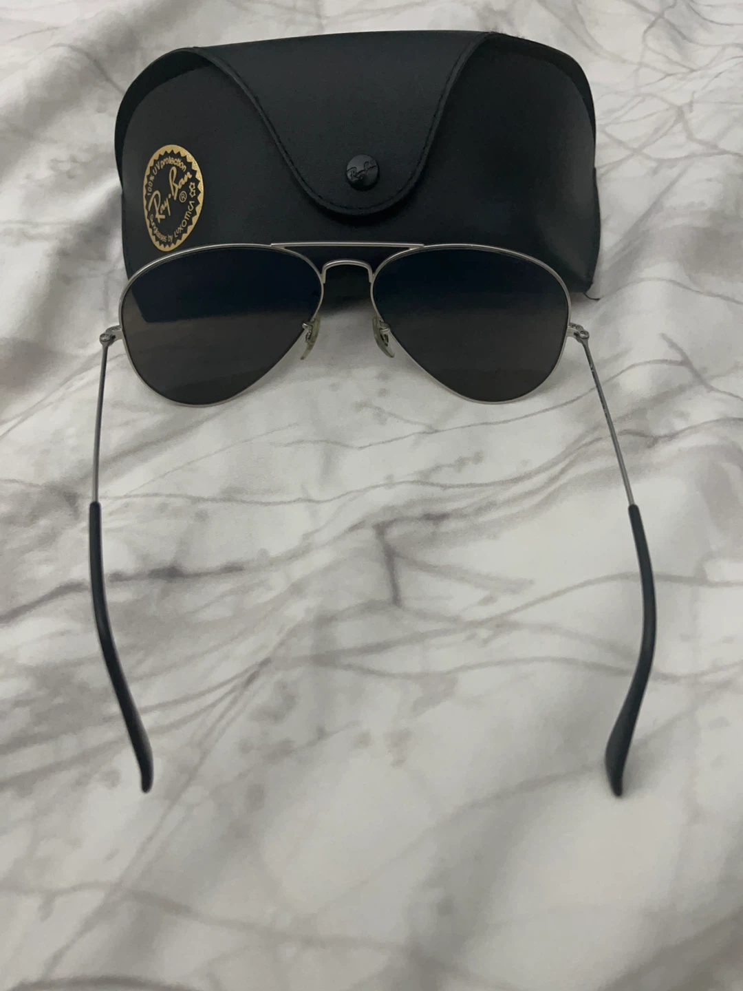 Polarized Ray-Ban Aviator Mirror Sunglasses with Case- Authentic - photo 3