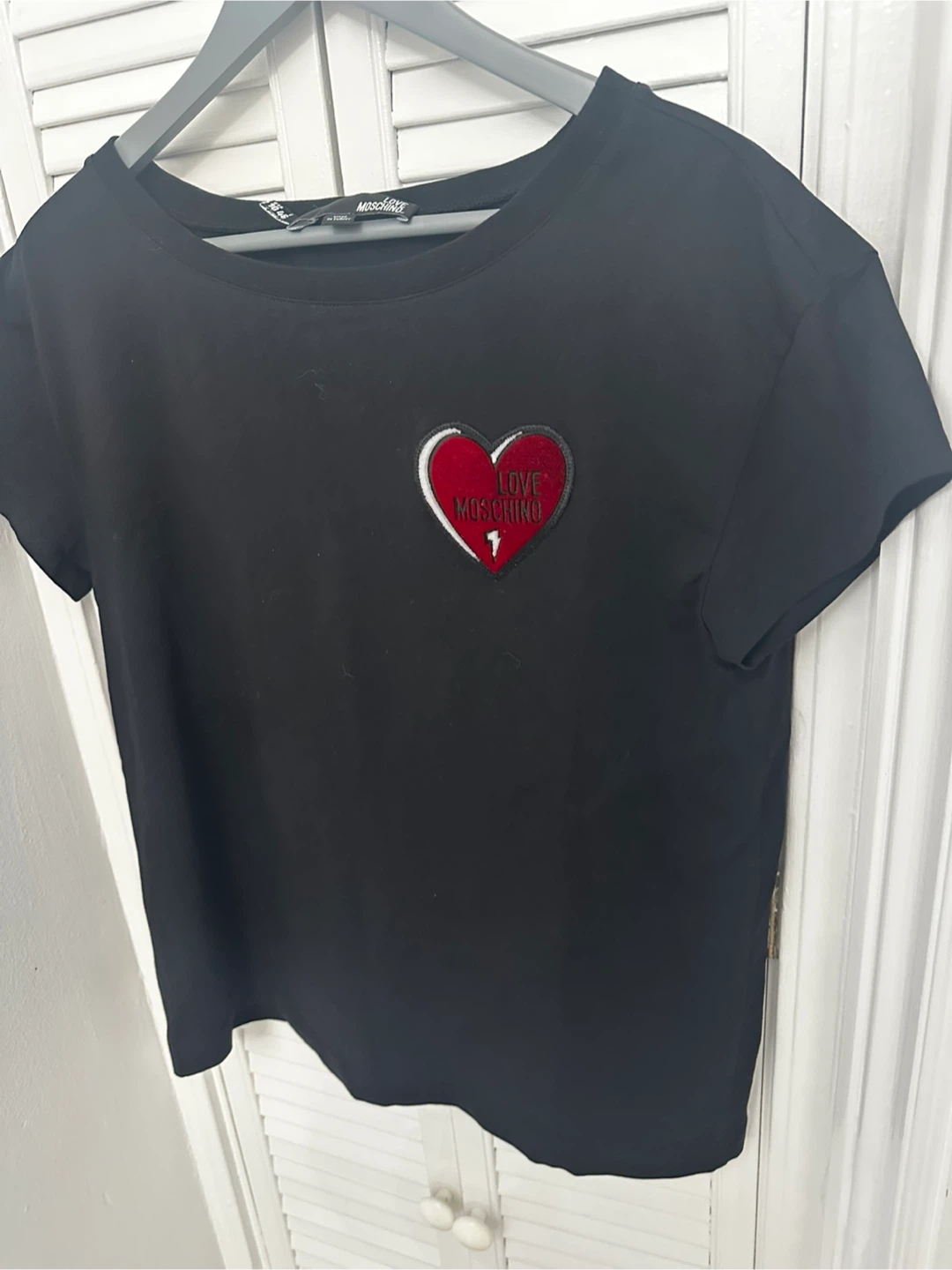 Love Moschino Black Heart Patch T-Shirt - photo 2