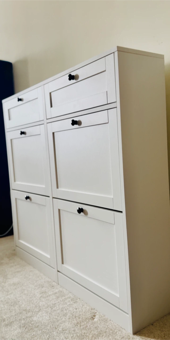 White Shoe Cabinet with Drawers - photo 5