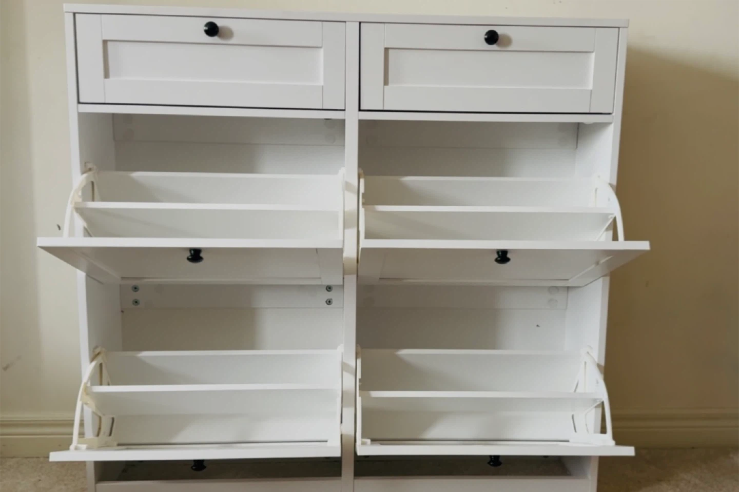 White Shoe Cabinet with Drawers - photo 4