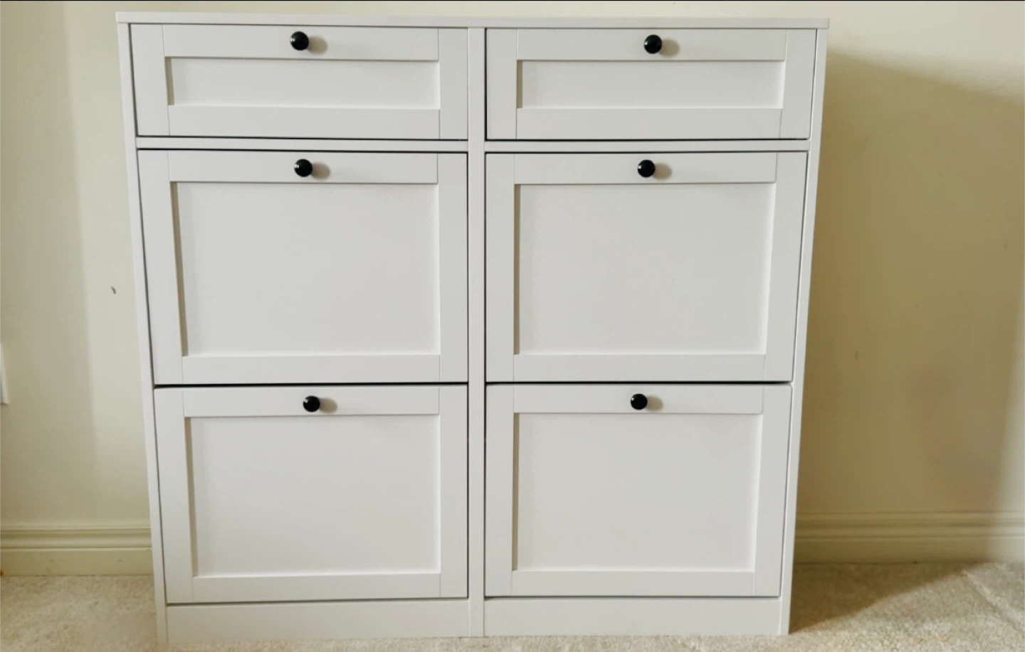 White Shoe Cabinet with Drawers