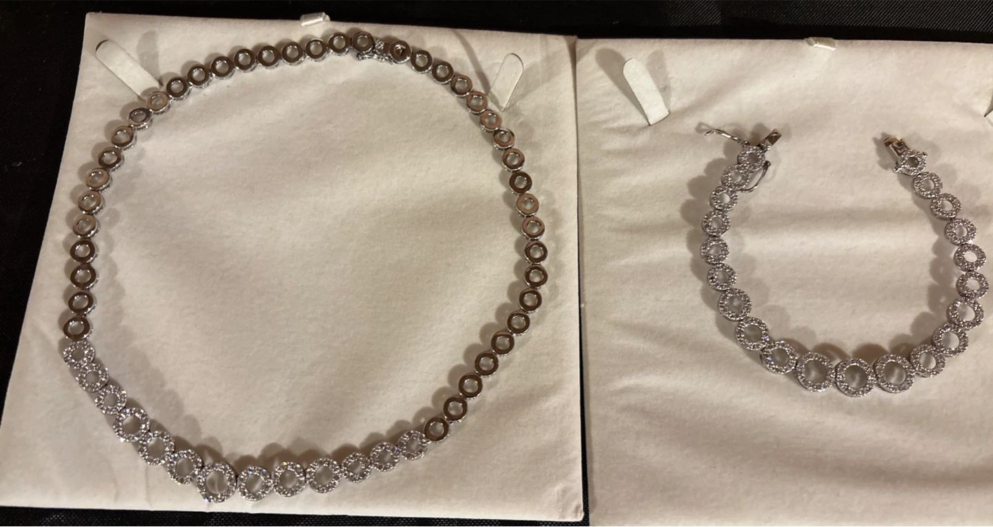 CZ silver Tennis Necklace and Bracelet Set - photo 2