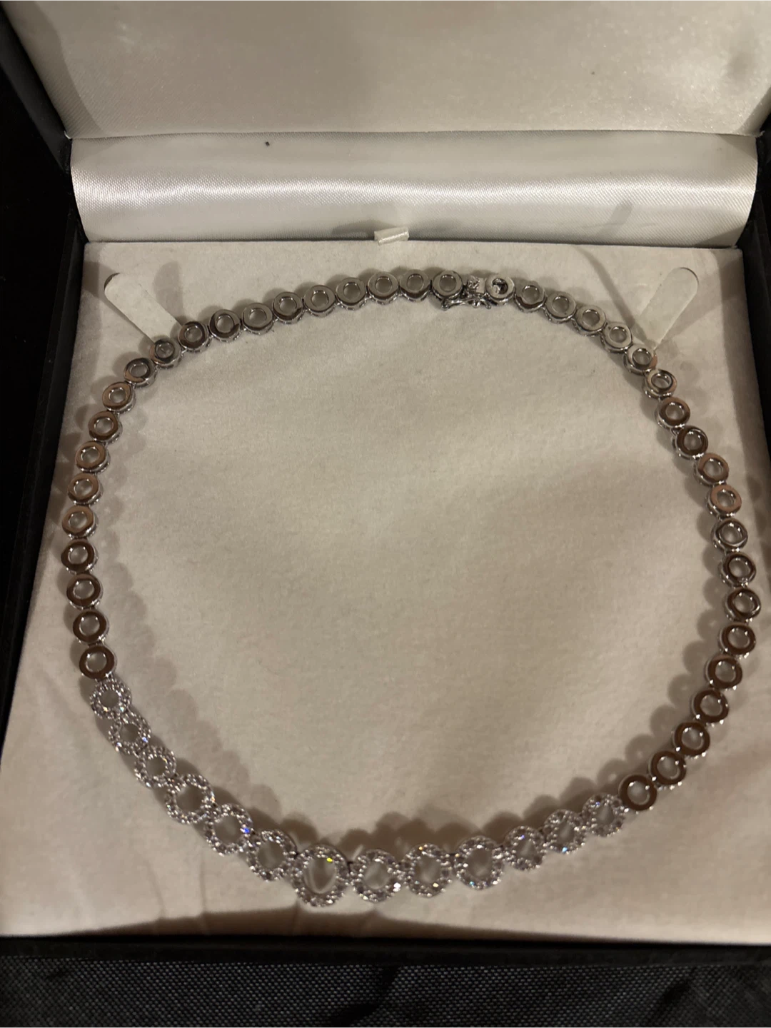 CZ silver Tennis Necklace and Bracelet Set - photo 3