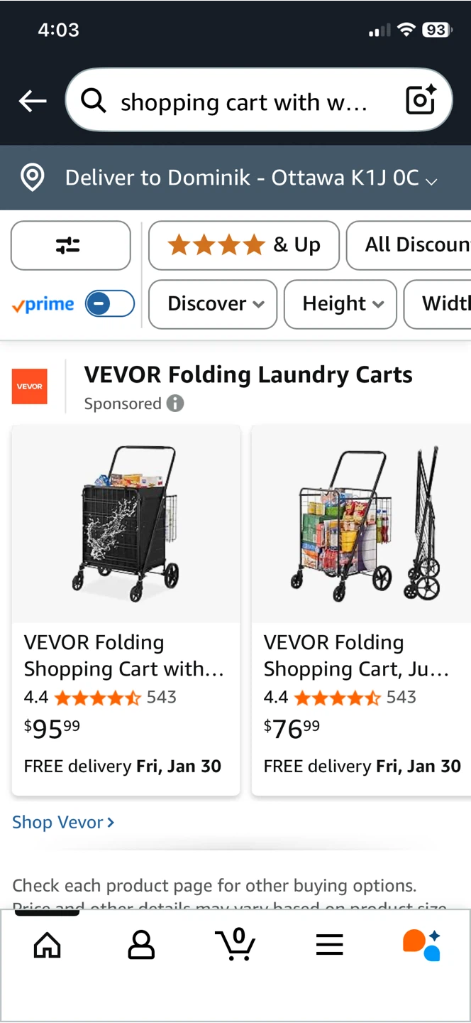 Black Folding Shopping Cart - photo 4