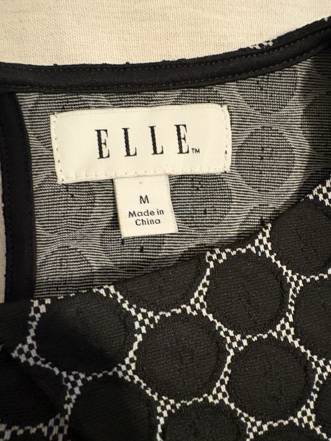 ELLE Black & White Polka Dot Peplum Top Size Medium - photo 2
